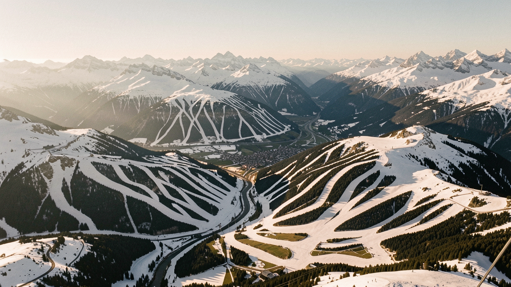 Three Valleys mountain terrain and resort atmosphere